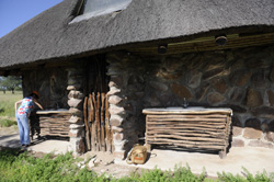 Simple washing facilities at the camp area
