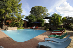 Cool swimming pool at Zeldas camping Namibia