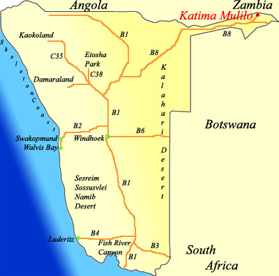 map of Katima Mulilo Namibia