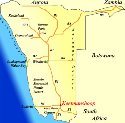 map of Keetmanshoop Namibia
