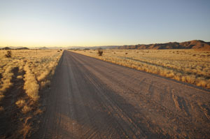 Typical graded gravel road of Namibia