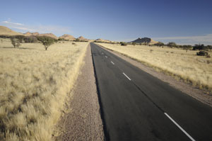 Typical tar road in Namibia