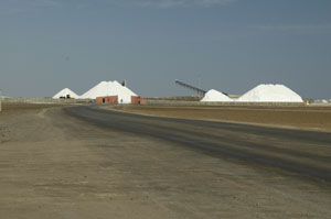 Around the Walvis and Swakopmund areas roads are make of compacted salt