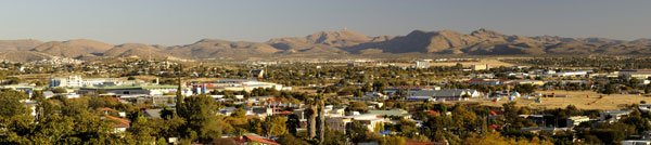 Namibias capital city Windhoek is a clean city snuggled among gentle hills