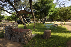 Camping under the shade at Zeldas campsite Buitepos Namibia