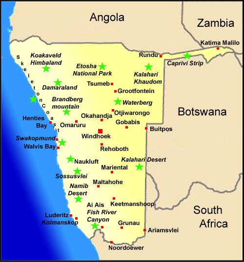 Map of Namibia