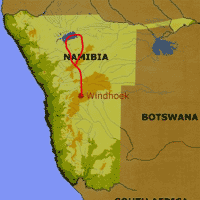 Map of Etosha safari