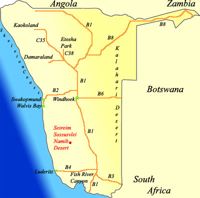 map of Sesreim Namibia
